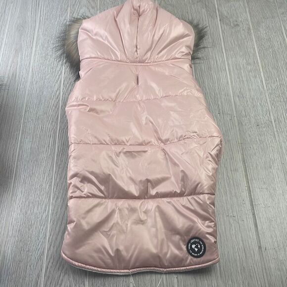 Justice Pet Reversible Puffer Jacket, Champagne, M - Picture 2 of 8